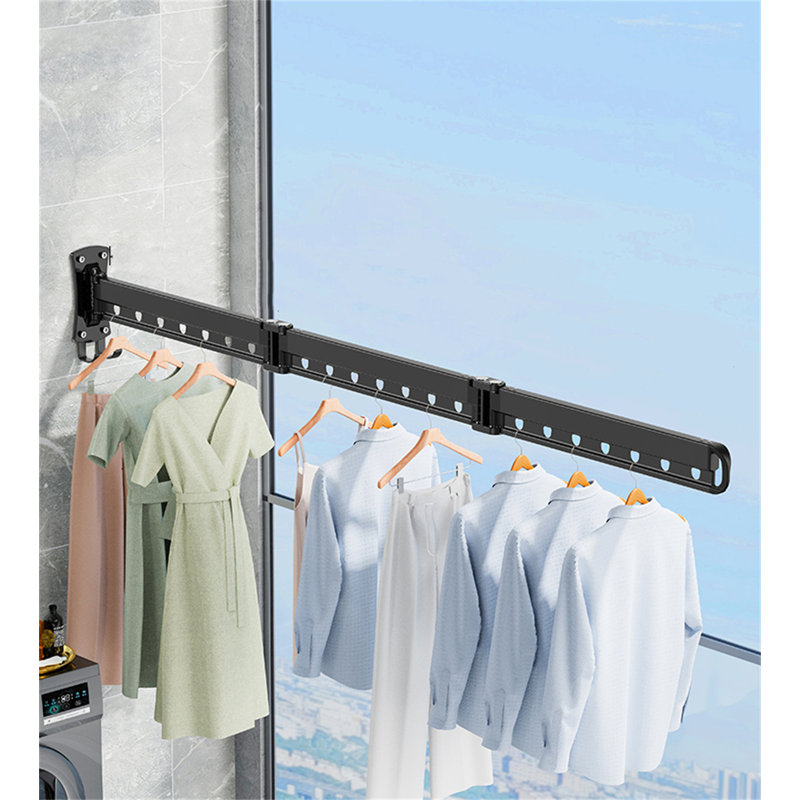 Ultraspace Aluminum Retractable Clothes Rack, 7.08" H x 62.59" W x 3.22" D
