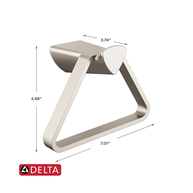 Zura Triangular Wall Mounted Towel Ring, Stainless