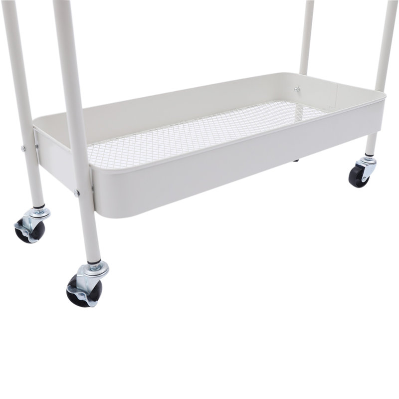 Portant à vêtements en métal 2 en 1 Farhee, Blanc
