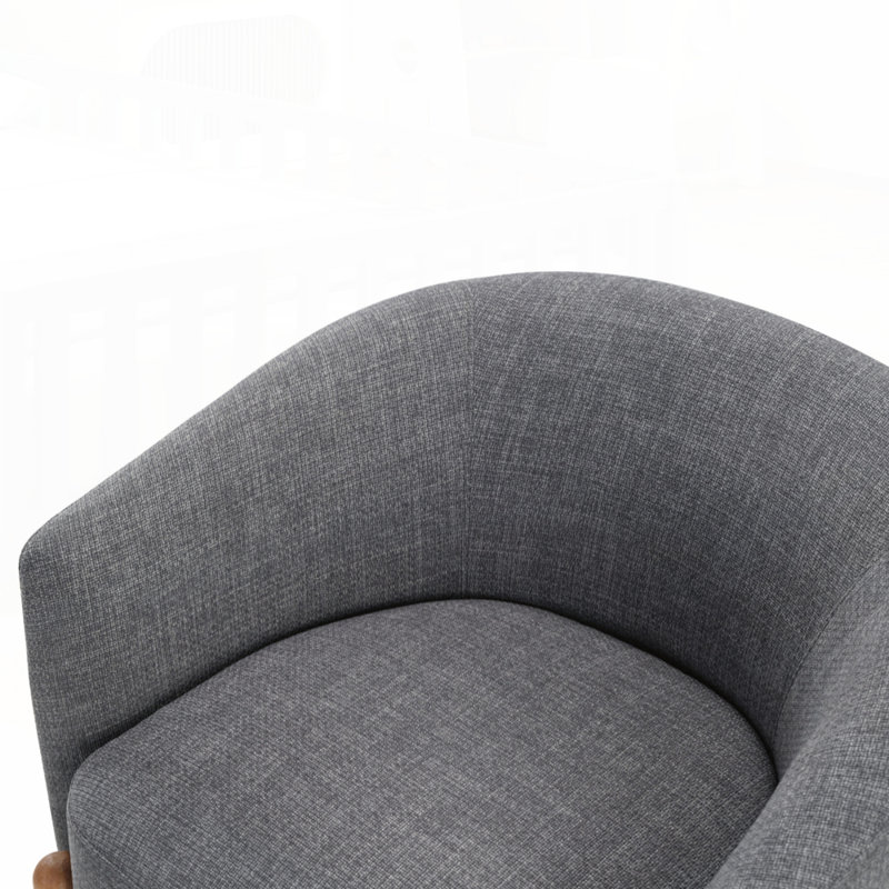 Chaise d'appoint avec revêtement durable et pieds en bois massif pour le salon, Gris