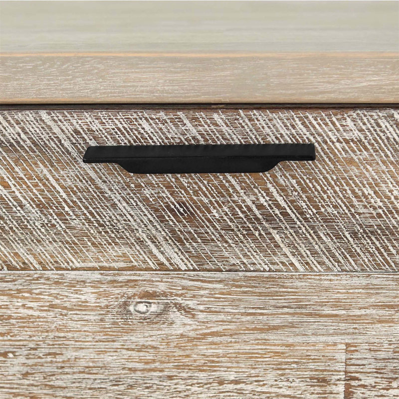 Table de chevet 2 tiroirs en bois d'acacia deux tons Bridges avec rangement spacieux et fabrication durable pour les chambres modernes