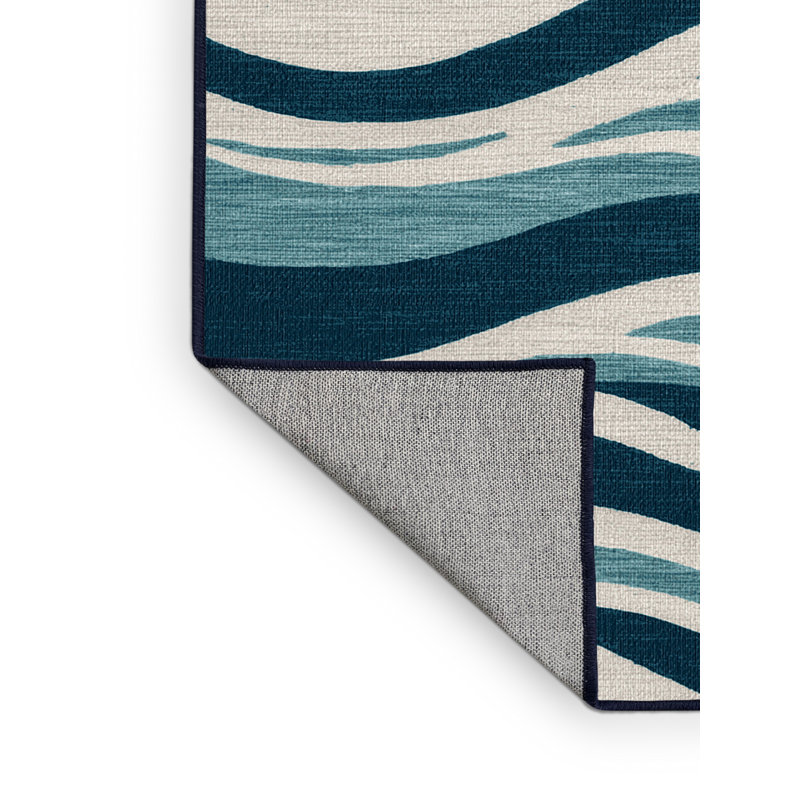  Tapis bord de mer lavable Contemporary Wave Plus, Rectangulaire 2 pi x 3 pi