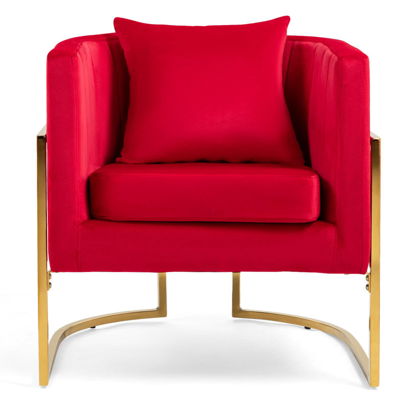 Fauteuil demi-tonneau Zianah, Red Velvet