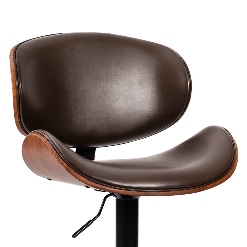 Tabouret de bar pivotant à hauteur réglable avec structure en métal, Brun, 4