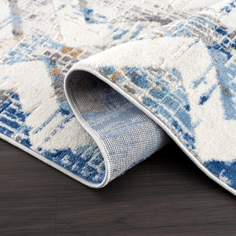 Tapis gris et bleu Haenisch DUN130A, Rectangle 4 pi x 6 pi