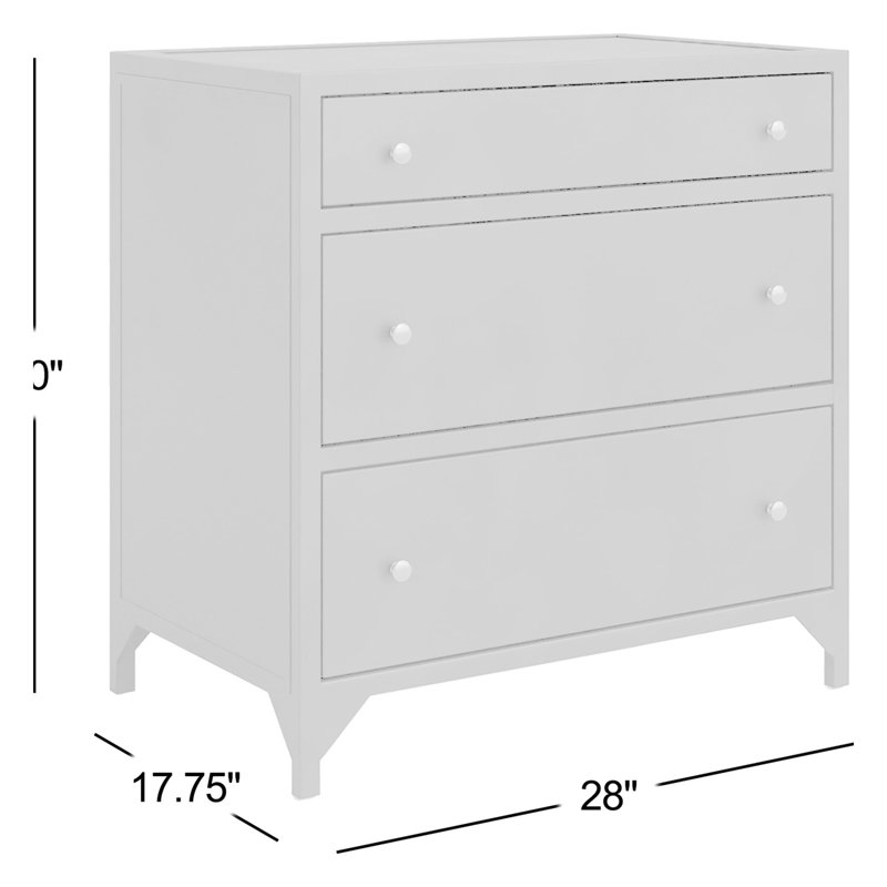 Belmont 3 - Drawer Iron Nightstand, Black