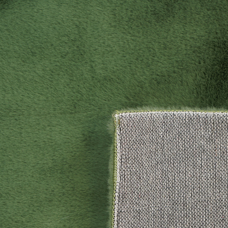 Baban Solid Colour Shag Area Rug, Rectangle 120 x 170cm, Green