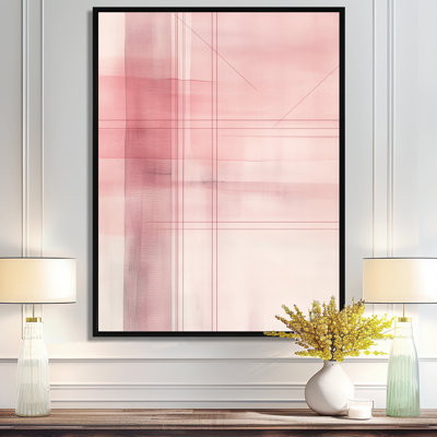 Blush Abstract Wall Art, Pink Geometric Canvas, Trepagnier