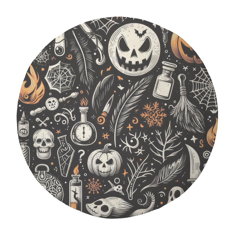 Tapis tressé Ghostly Whispers, Rond 5 pi