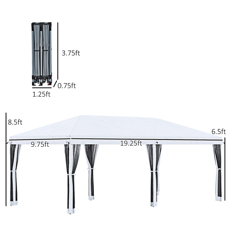 Outsunny Pop Up Canopy Tent With Netting