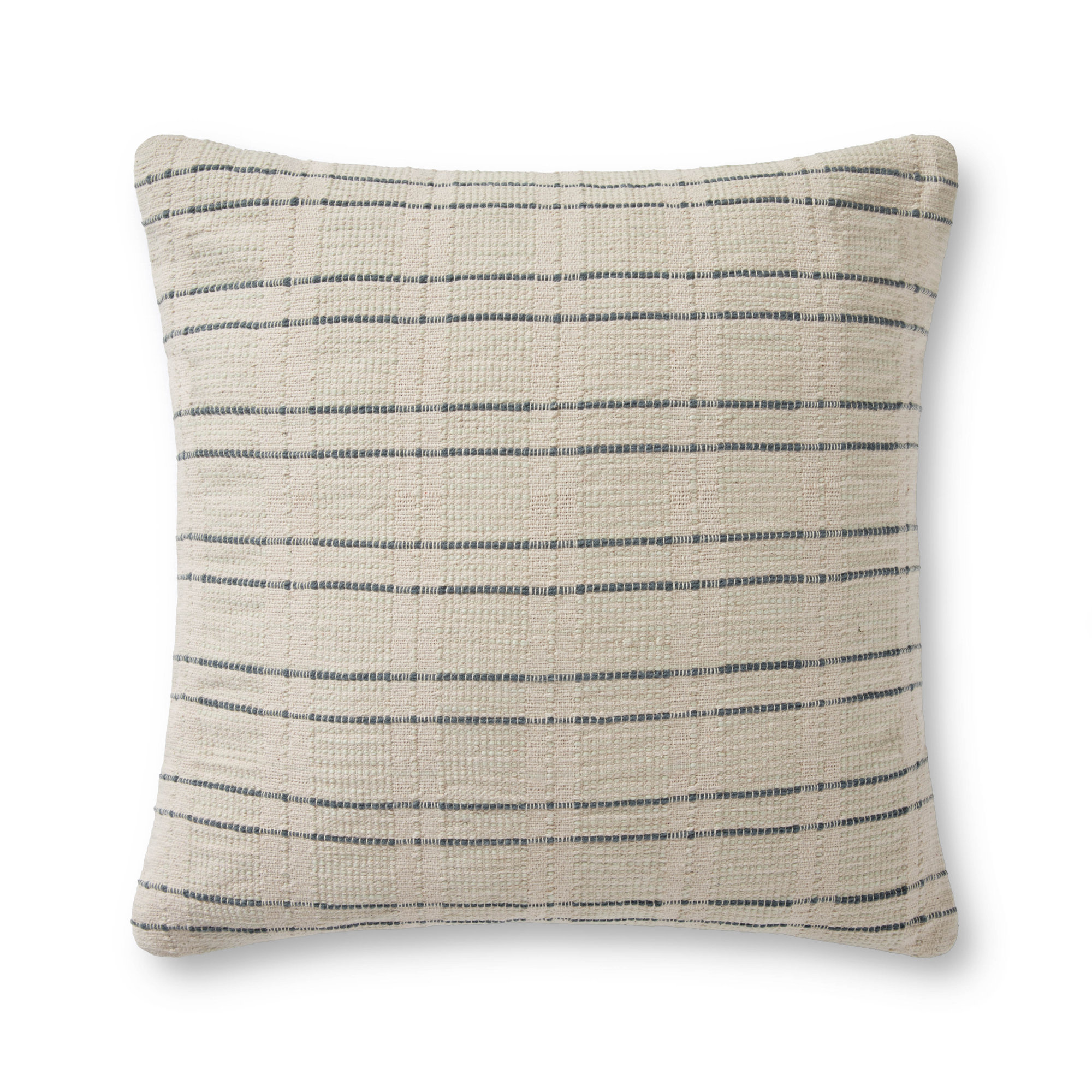 Striped Cotton Throw Pillow, Down