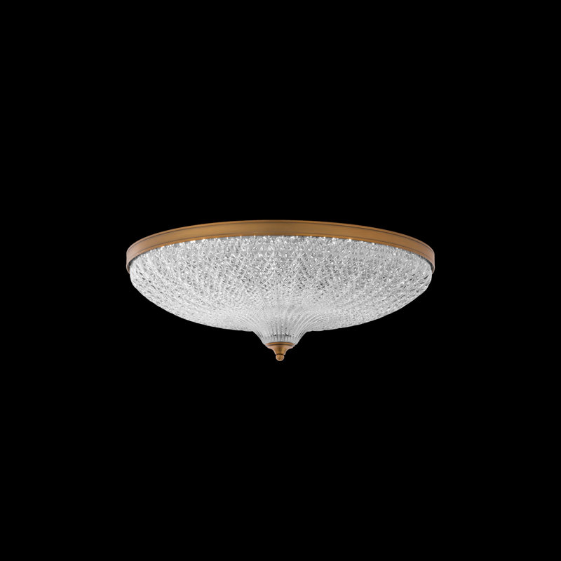 Roma 1 Light Flush Mount, 7.1" H x 20.1" W x 20.1" D, Aged Brass