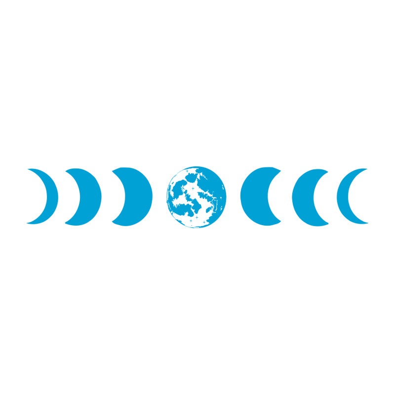 Décalcomanie murale phases de lune, Bleu givré