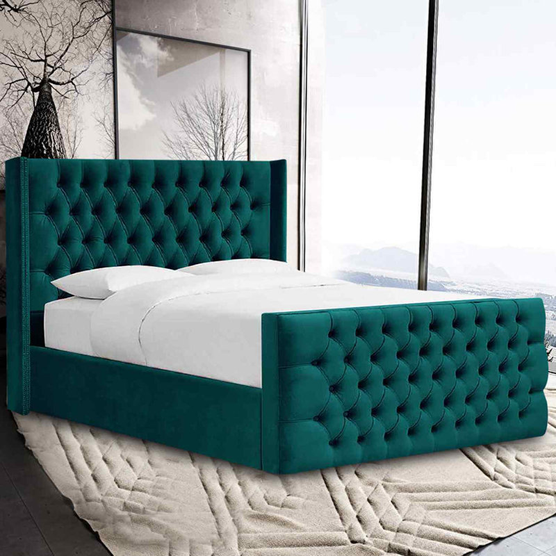 Upholstered Bed, Single (3'), Green