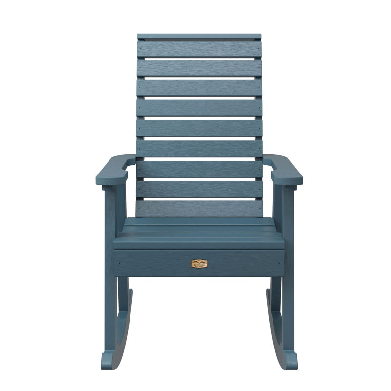 Chaise berçante en plastique Elisiah, Bleu Nantucket