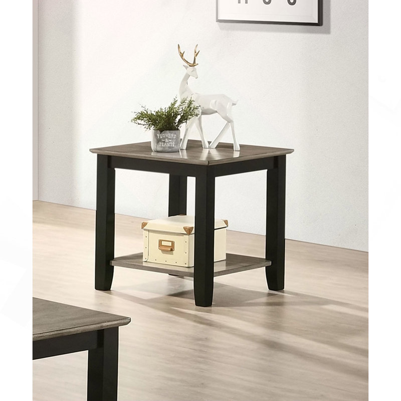 Table de bout simple en bois d'hévéa
