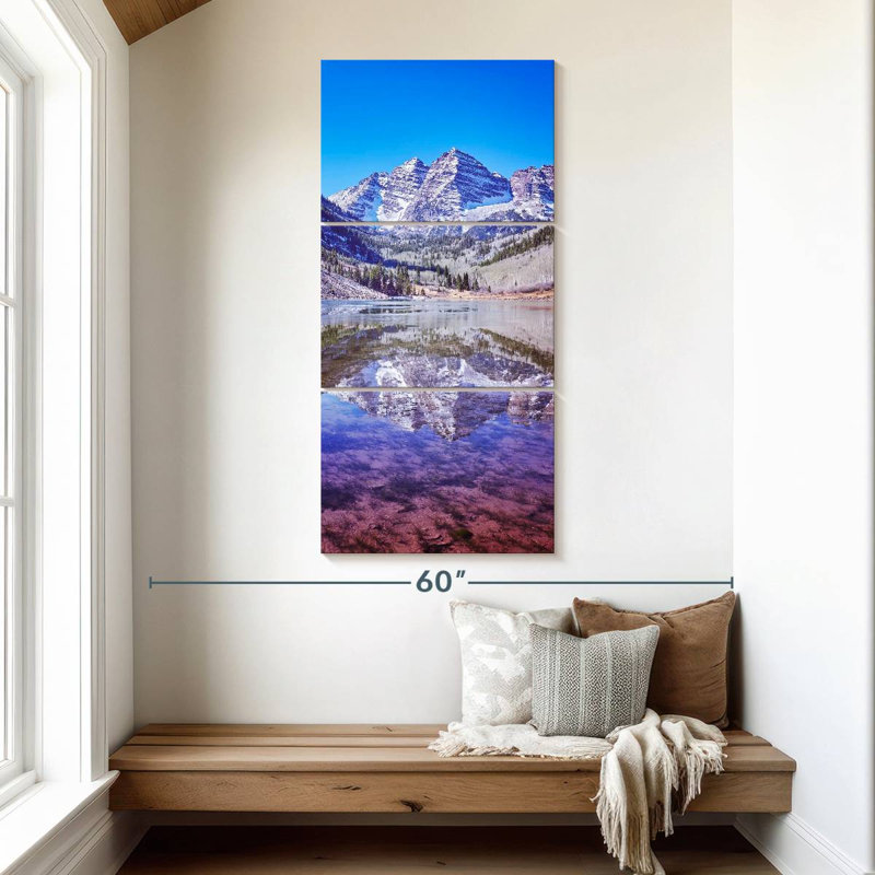 Lake Reflected Maroon Bells, 52" H x 24" W