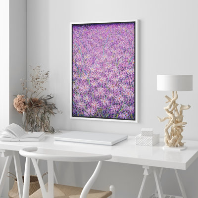 Lavender Field Purple Flower Landscape Wall Art Framed Canvas Master Bedroom Wall Art Work Print