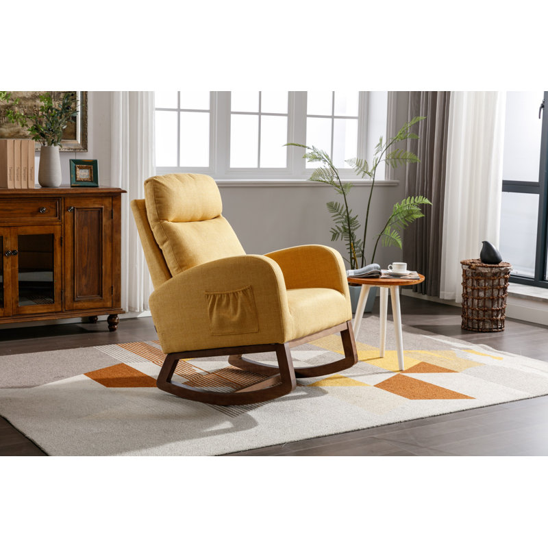 Chaise berçante rembourrée Modern Soft Arm, Jaune