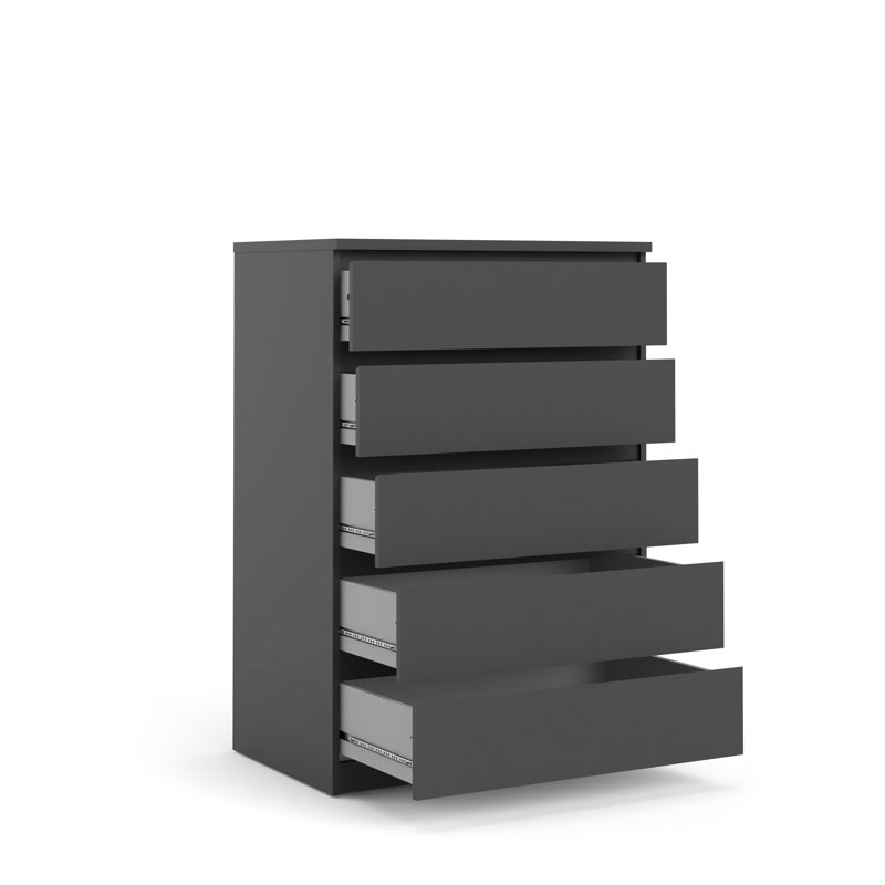 Parley 77 cm W Chest of 5 Drawers, Black