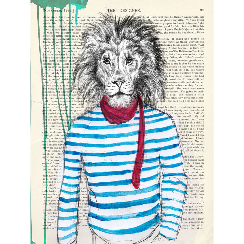 Bohemien Lion 1 Piece Wrapped Canvas Wall Art, 80cm H x 60cm W x 4cm D