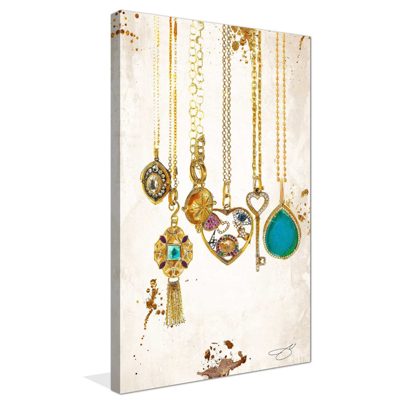 Fashion Collier 1 (Vertical) par By Jodi - impression, Toile tendue, H 60 po x l 36 po x P 1,5 po