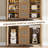 Rattan Buffet Sideboard Cabinet, Coffee Bar Cabinet with 3 Drawers, Boho Kitchen Accent Storage Cabinet  for Dining Room, Living Room, Entryway, Light / Dark Oak-1065388078