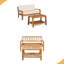 Ensemble de conversation d'extérieur en bois de teck 2 pièces - causeuse et table basse avec coussins résistants à l'eau-249874501