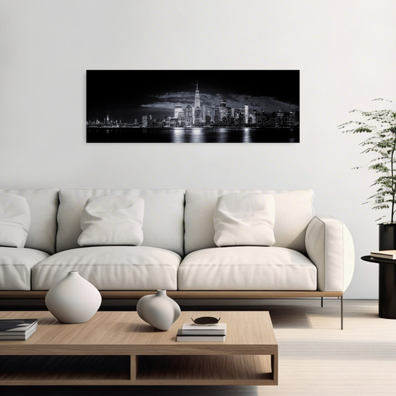 New York City Night Skyline by Jackson Carvalho - Wrapped Canvas Panoramic Print, 121.92 cm H x 40.64 cm W