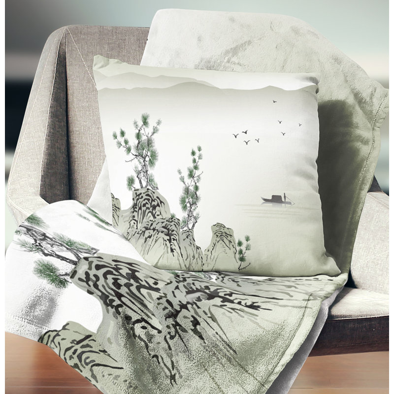 Paysage avec coussin marin, 16 po x 1 po, Coussin décoratif