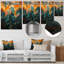 Abstraction de chevron vert et jaune - art mural en métal abstrait-1832285913