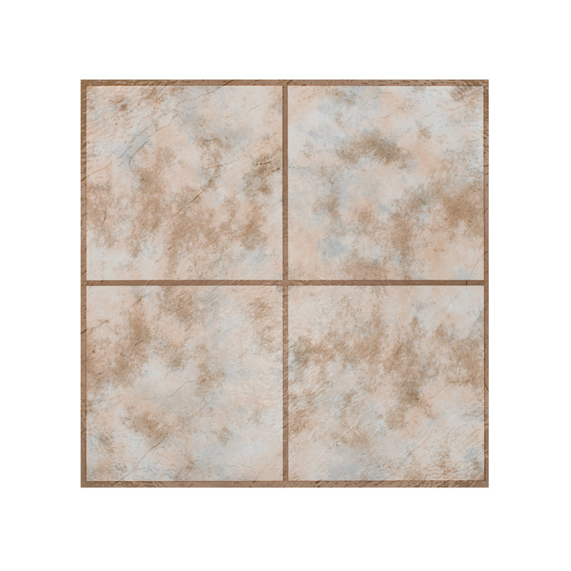 Portfolio Self Adhesive Vinyl Floor Tile - 9 Tiles/9 Sq. ft. Rustic Clay Square, Rustic Clay Square