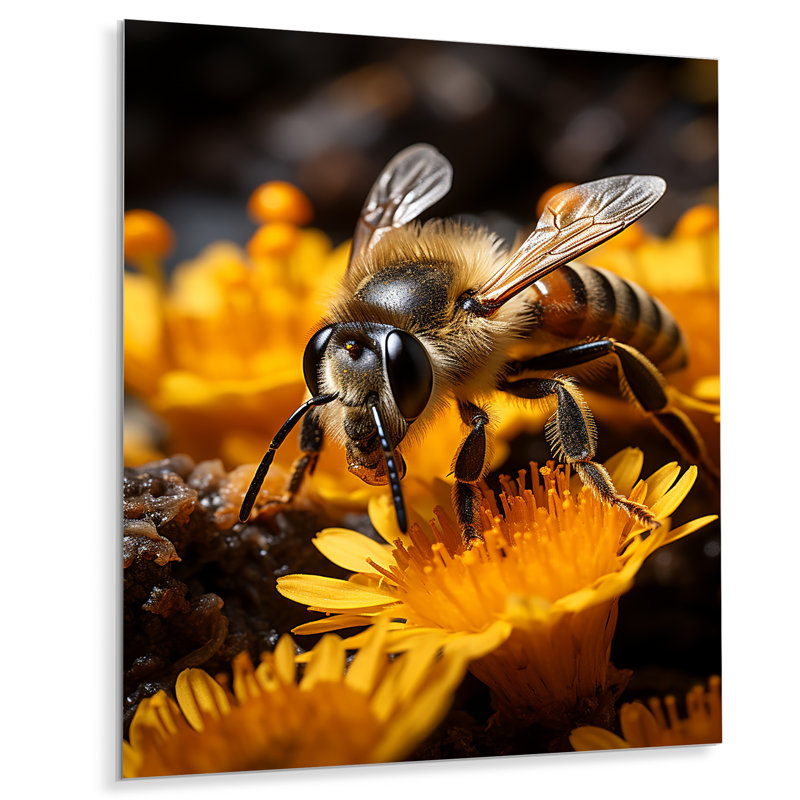 Bee Buzzing Life - Décoration murale animaux en métal, H 20 po x l 12 po x P 1 po