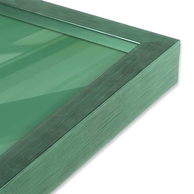 Impression de lignes vertes Bauhaus Modernist, Cadre simple citronnelle, H 17 po x l 13 po x P 1,375 po