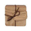 Naturals Wood Square 4 Piece Coaster Set