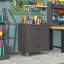 Armoire de rangement en métal robuste avec roulettes - Armoire à outils à 3 tiroirs pour solutions de rangement de garage, de bureau et de maison, noir / gris (armoire)