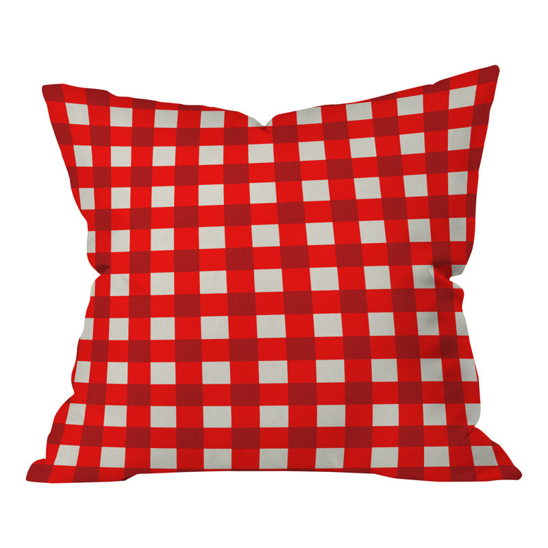 Coussin décoratif en tissu écossais vichy, 16 po x 16 po