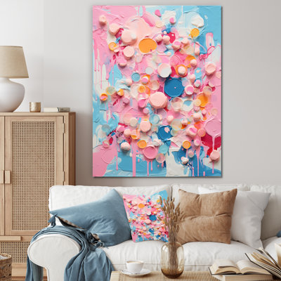 Rose numérique mélodique I - Collages abstraits, art mural