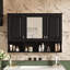 Armoire de salle de bain murale à miroir avec tablettes ouvertes-1017994134