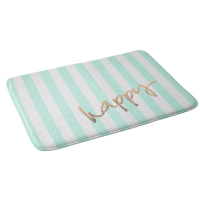 Tapis pour salle de bain monika strigel pretty happy menthe
