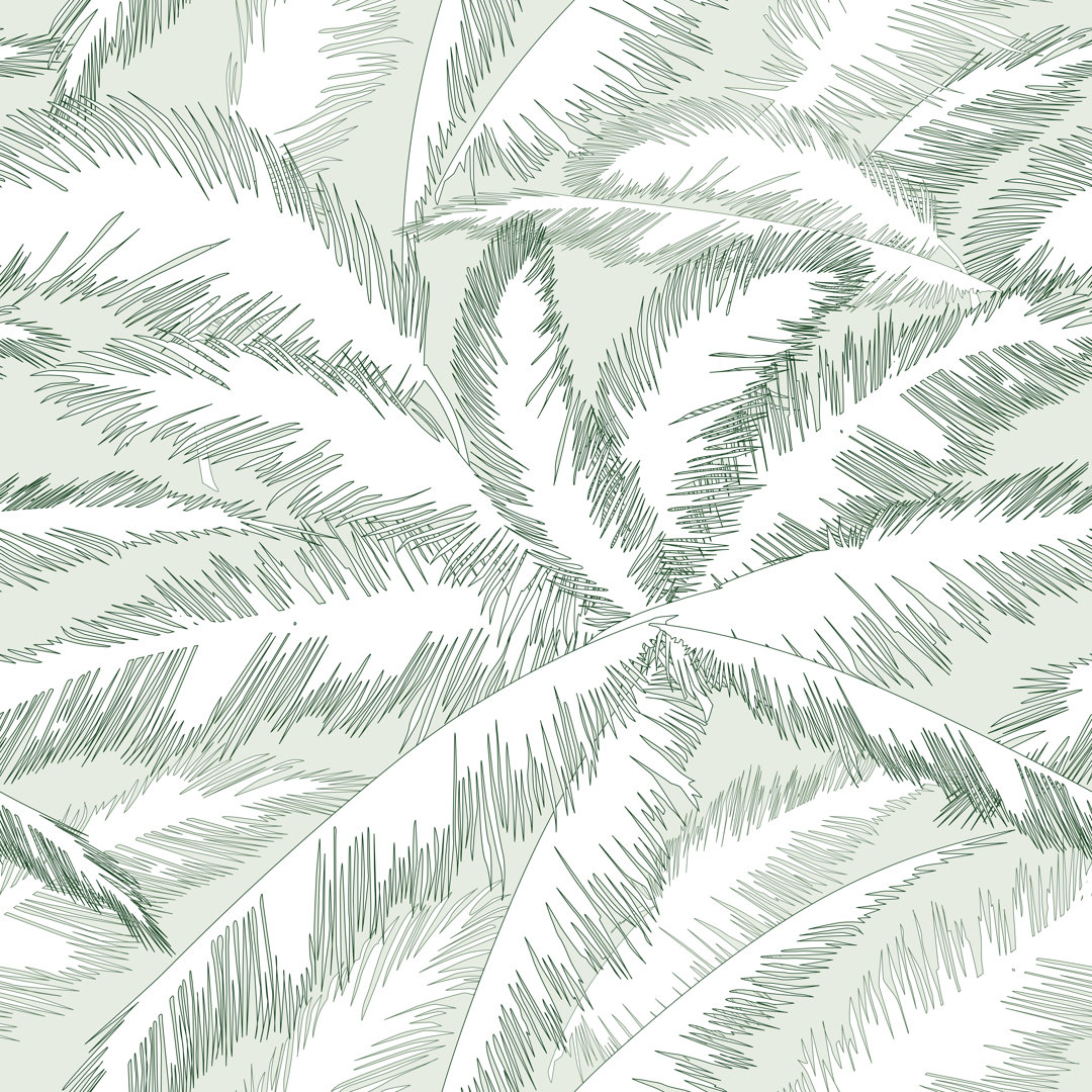 Palm Tree Leaves Pattern von Unkown - Kunstdrucke auf Leinwand