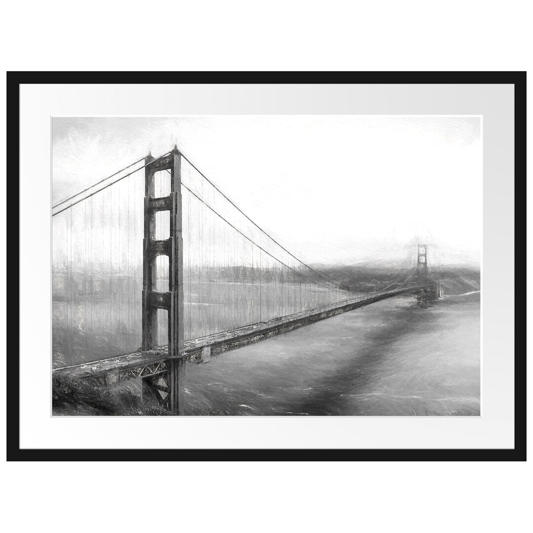 Gerahmtes Papierbild Golden Gate Bridge