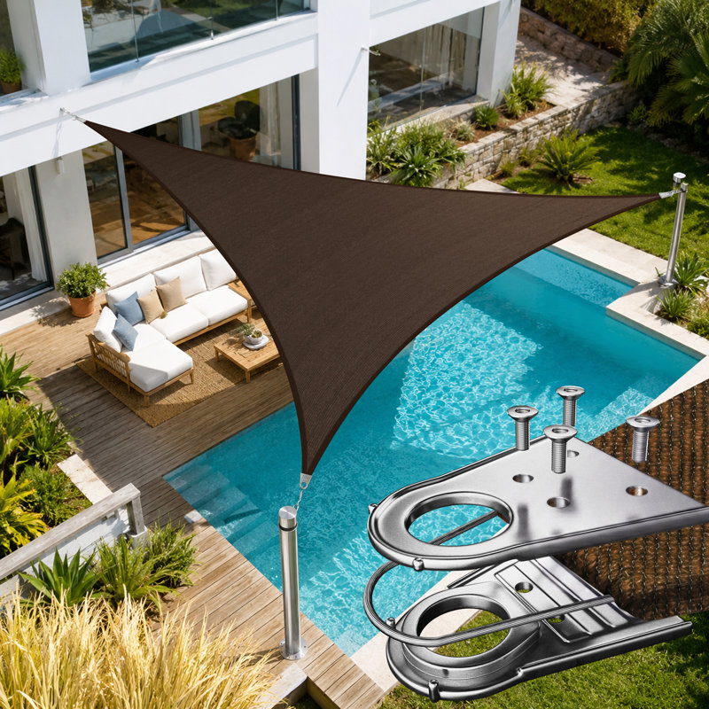 Voile d'ombrage Amber Triangle, Brun, 30 pi x 30 pi