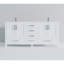 Meuble-lavabo double blanc 72 po X P 22 po D, dessus en marbre de Carrare et ensemble de robinet-117978676