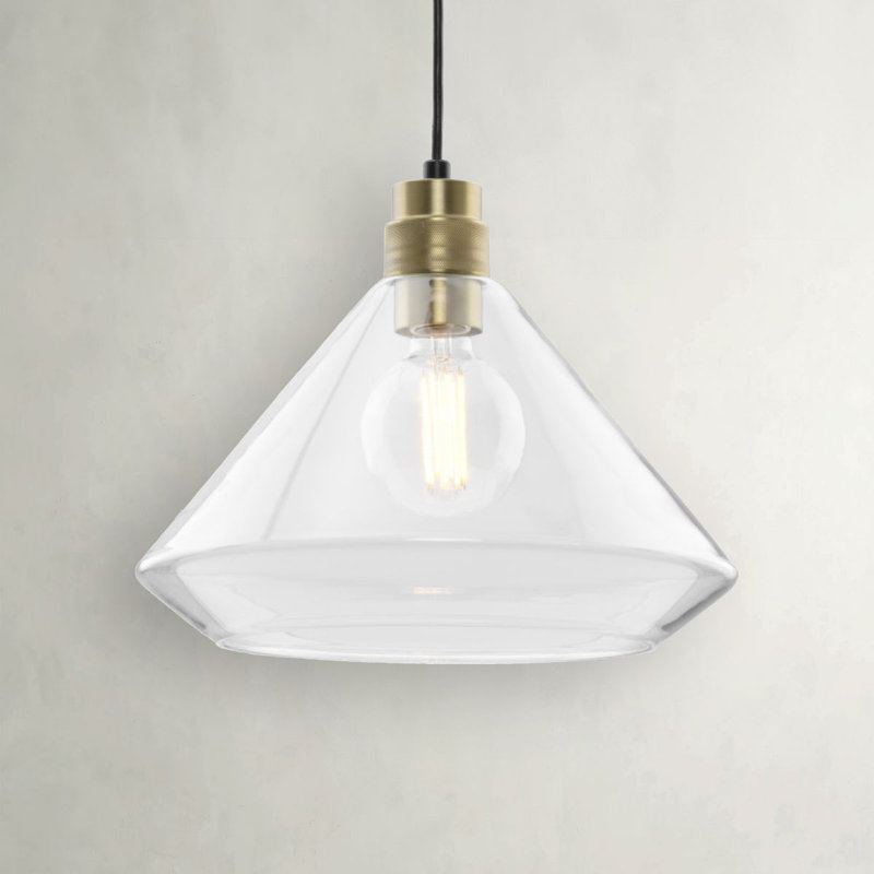 Avec 13.5 in. 1-Light Matte Black Farmhouse Pendant