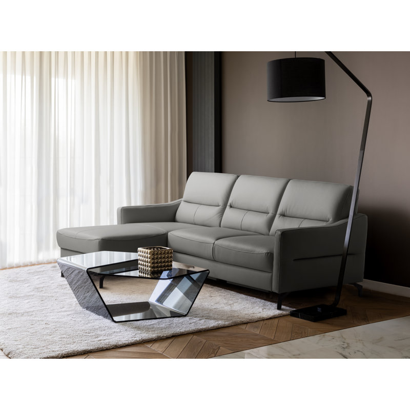 Falkirk Leather Corner Sofabed, Light Grey, Left Hand Facing