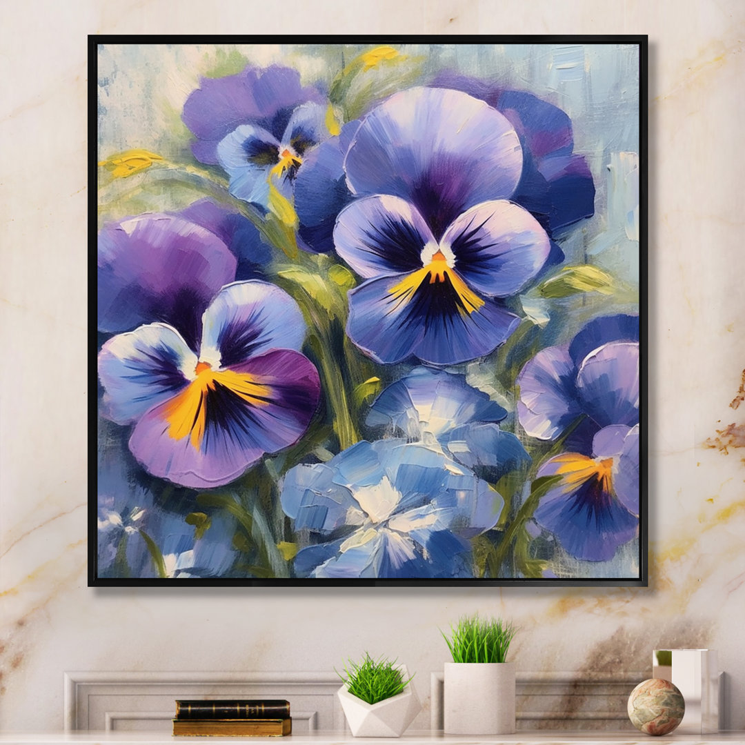 " Purple Yellow Natures Pansies II " Red Barrel Studio® 