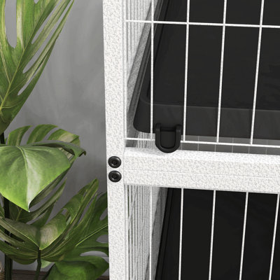 50" H 5-Tier Small Animal Cage, Ferret Cage, Large Chinchilla Cage With Hammock Accessory Heavy-Duty Steel Wire, Small Animal Habitat With 4 Doors, Removable Tray, White