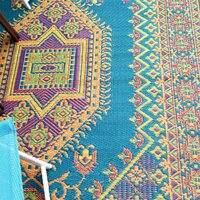 Mad Mats FM-OTU69-AQ1 6 x 9 ft. Turkish Indoor & Outdoor Rug Aqua