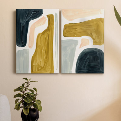 " Brushy Shapes I " 2 - Pieces Painting Print